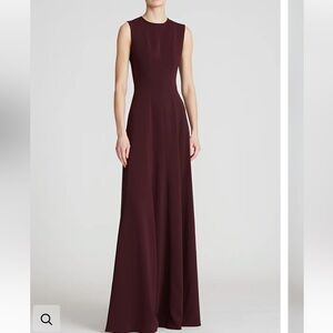 HALSTON Gown Open Back Fit & Flare Sleeveless IRIS Gown in Merlot US 12 NWT